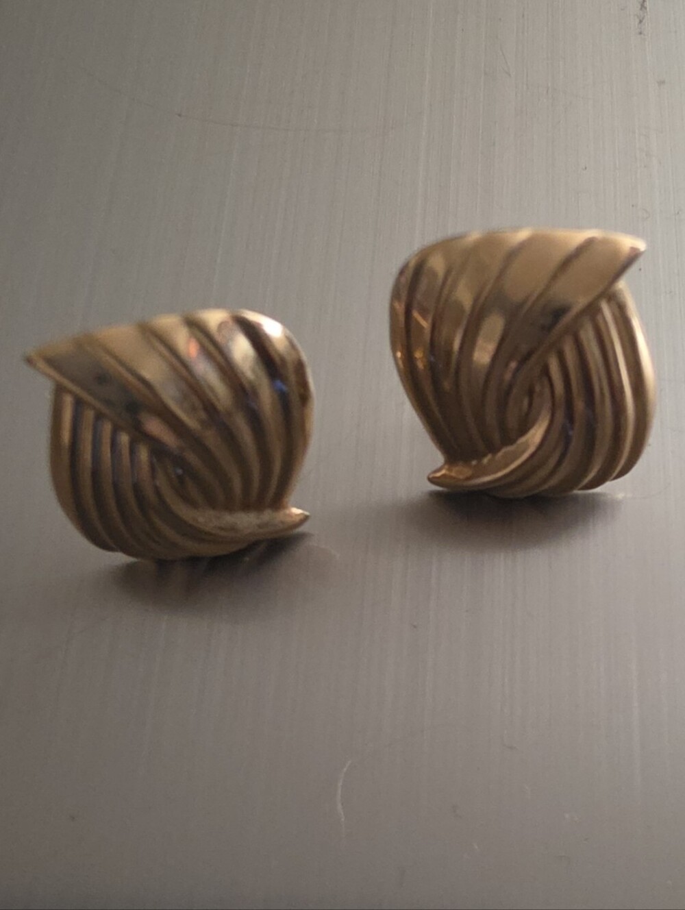 14kt CIG FAN EARRINGS